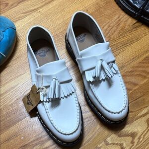 Dr. Martens White Tassel Slip-Ons men’s 12